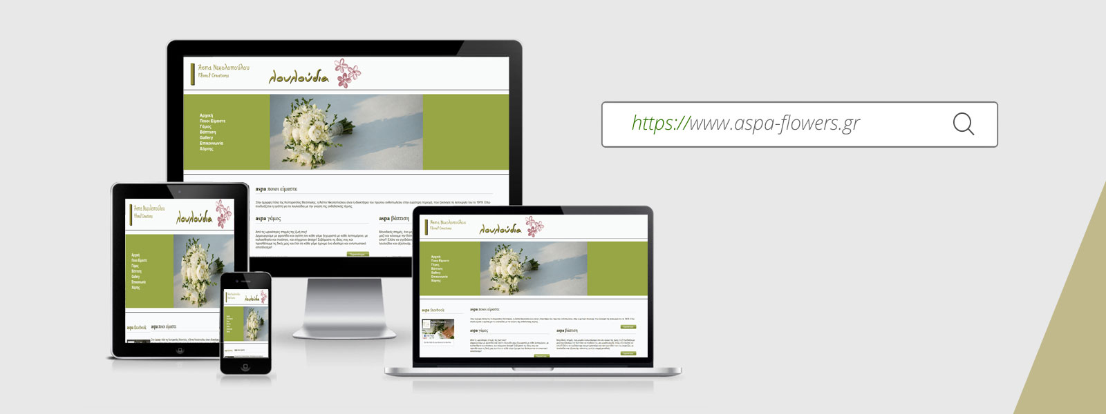 Aspa Flowers | Ιστοσελίδα Ανθοστολισμών | Web Site Παρουσίασης